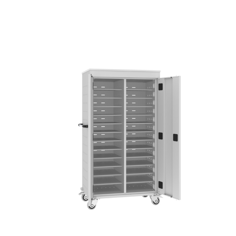 Wysoki wózek na 26 laptopów WNL 213+ z bezpiecznym zamkiem i perforacją wentylacyjną